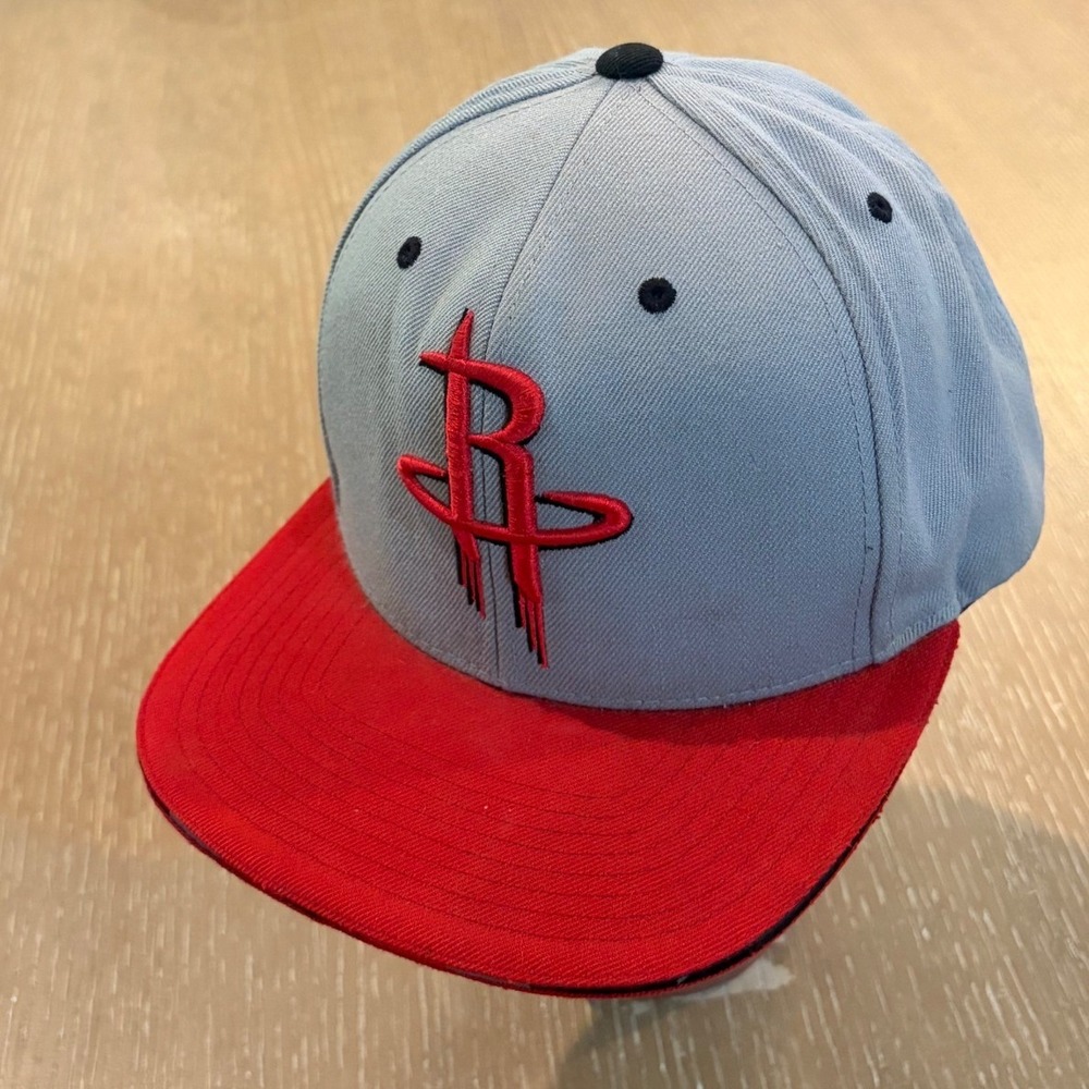 Houston Rockets Mitchell and Ness Snapback Hat/Cap NBA Red and Gray